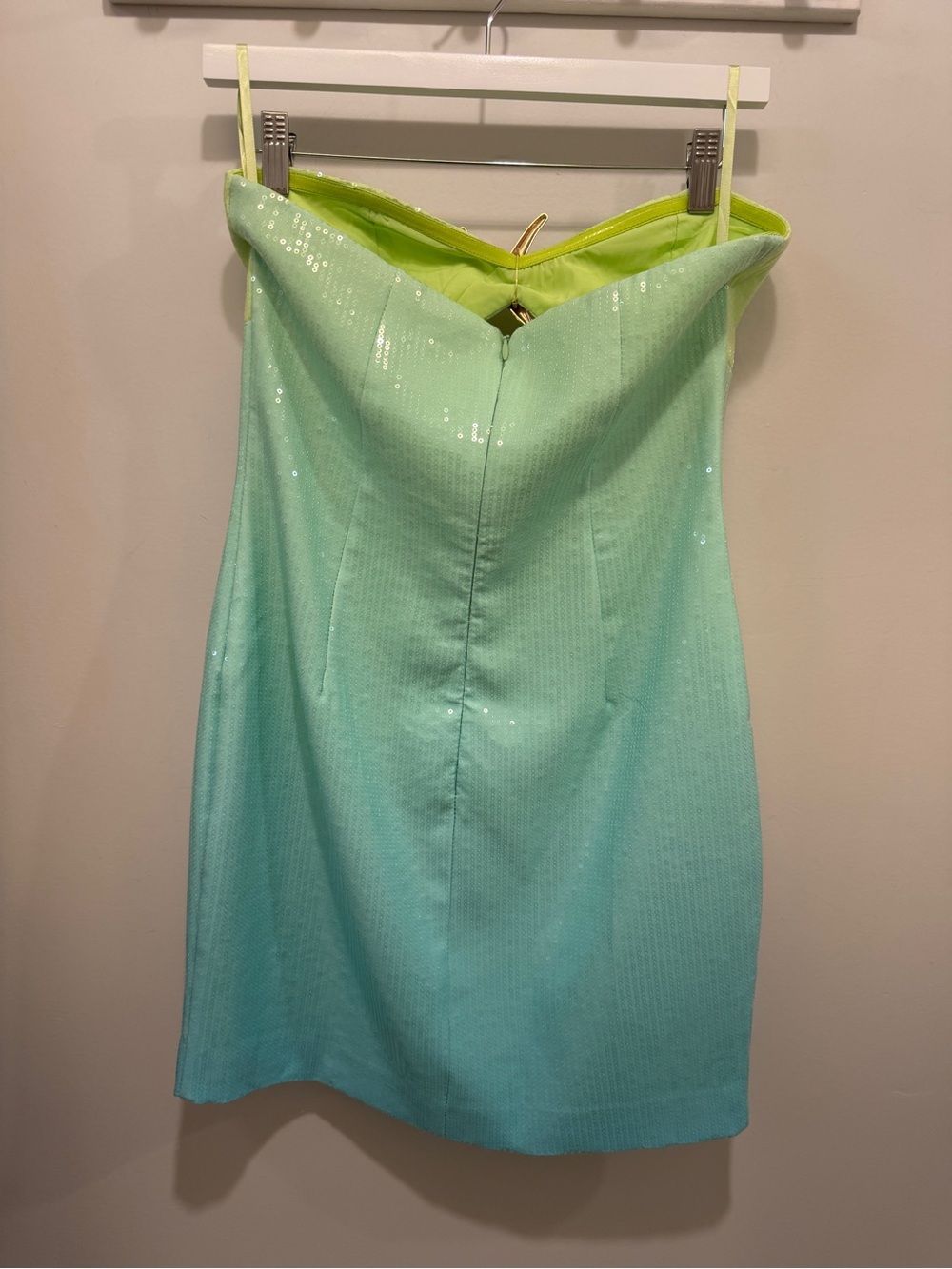 Runaway The Label STELLAR MINI DRESS LIME/ AQUA - Picture 3 of 3